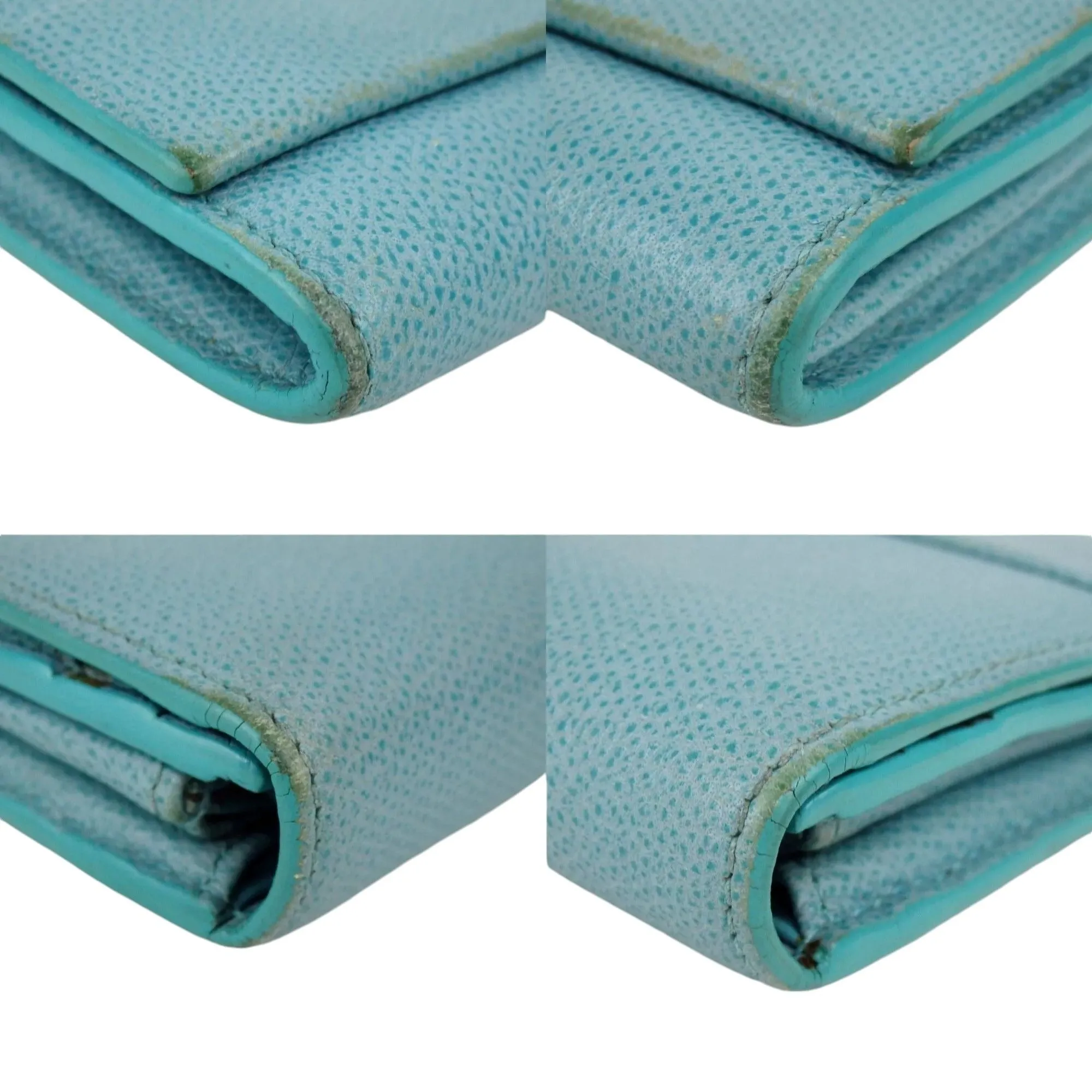 522173AY (L2) Tiffany & Co. Wallet Long Blue Leather