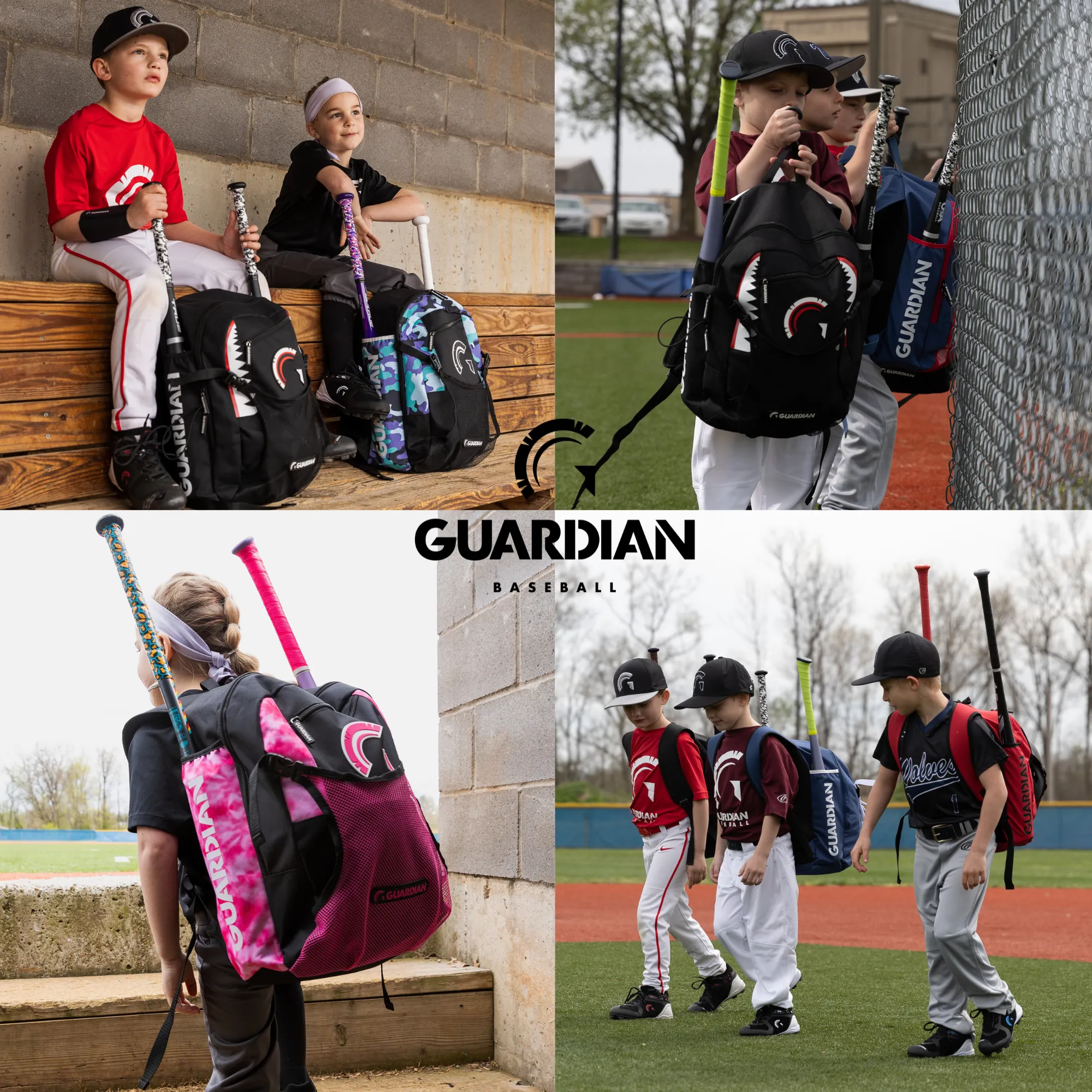 Guardian Baseball Rookie Youth Baseball Bat Bag - Boys or Girls (Navy/White)