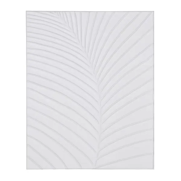 Hand Painted White Fern Artwork