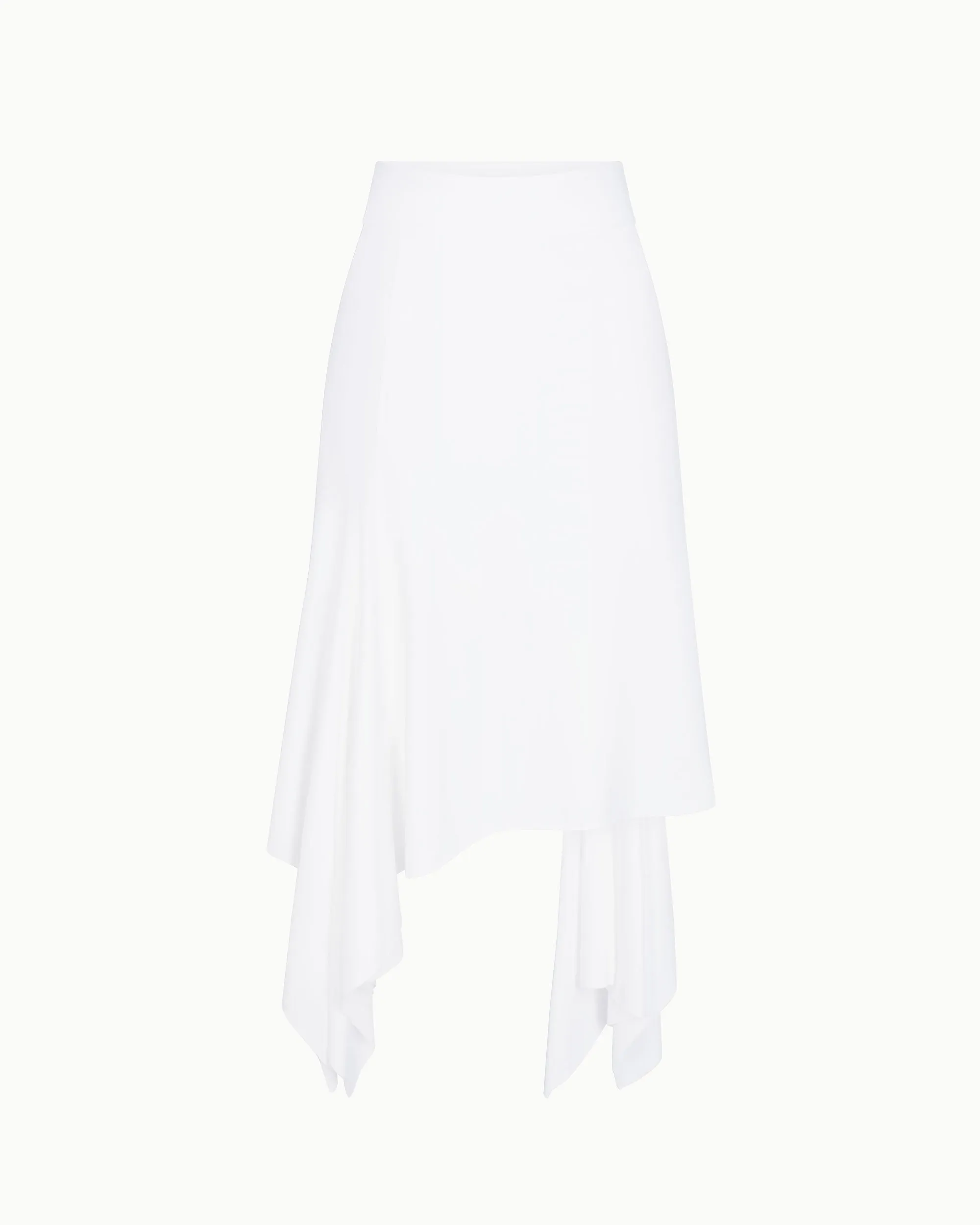 Sleek Stretch Asymmetrical Skirt | Bright White